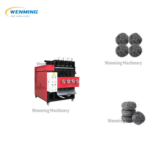 Metal wire cleaning ball forming machine