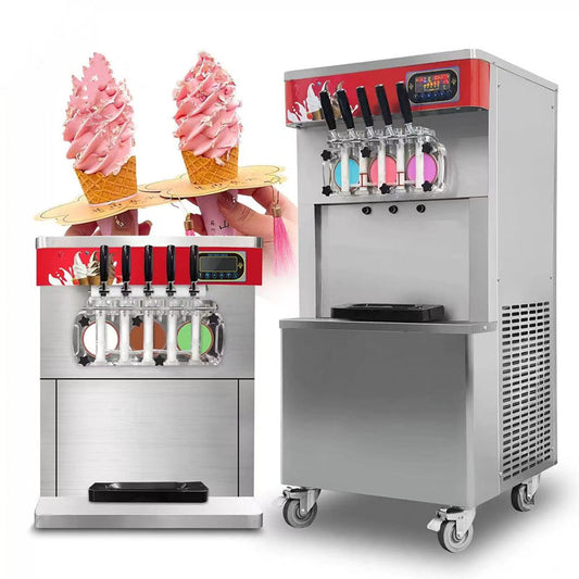 Eco-friendly 7 Flavors Ice Cream Machine and Vertical Commercial Ice Cream Machine
