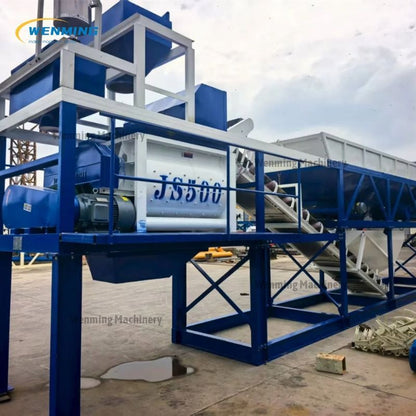 Mobile Concrete Batching Plant Mobile Concrete Plant with Twin-shaft Concrete Mixer