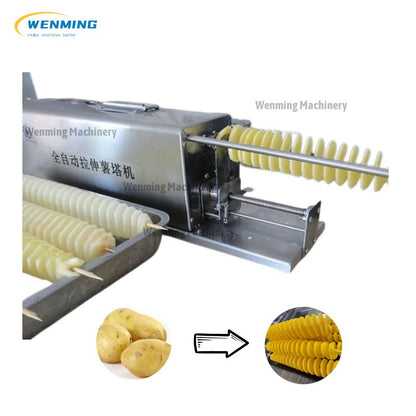 Electric Spiral Potato Cutter Chips Slicer Machine