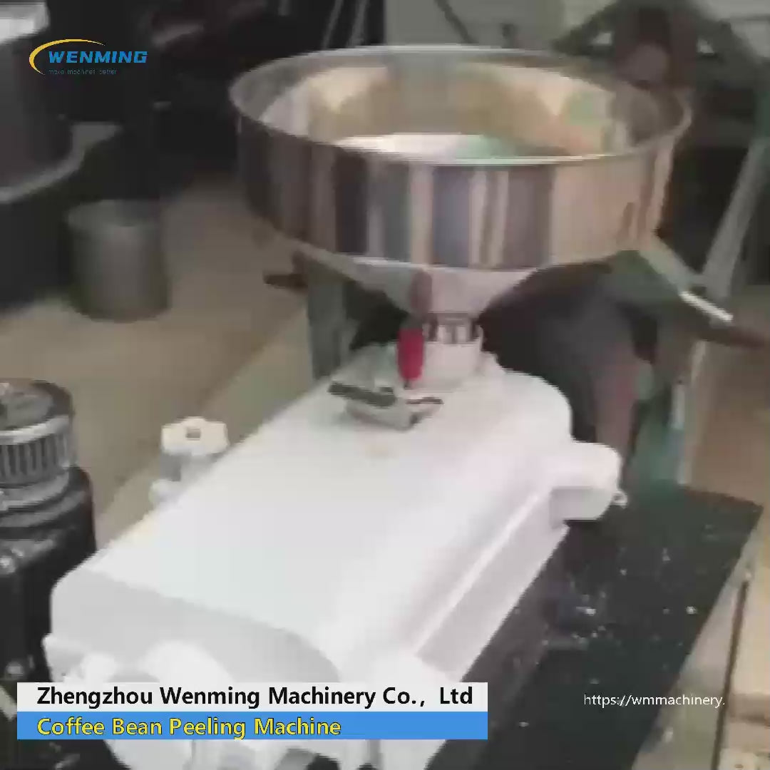 Automatic coffee bean peeling production line