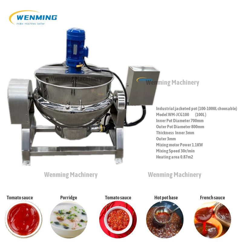 20-100Kg Automatic Food Mixer Hot Pot Bottom Soup Sauce Stirrer Frying  Machine